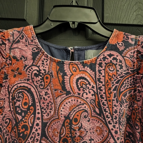 by Anthropologie Sz. S Blue Motif Dayna 100% Cotton Corduroy Mini Dress - Picture 7 of 16